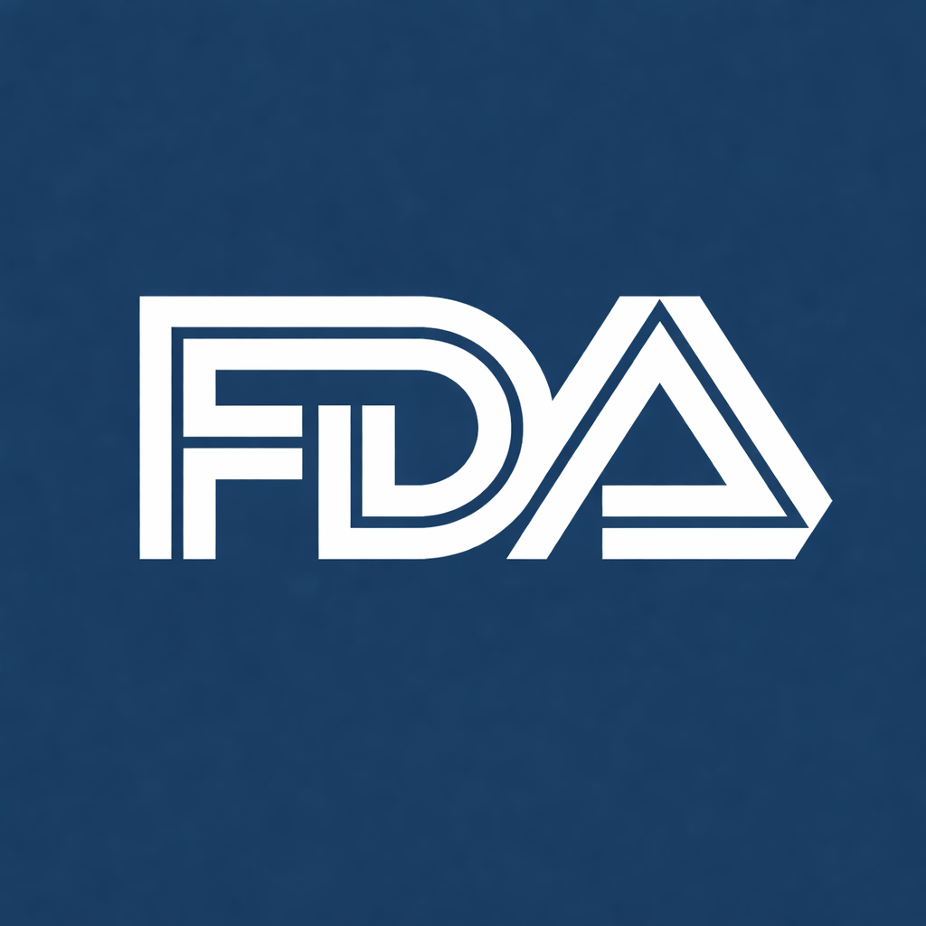 FDA logo in white on a blue background
